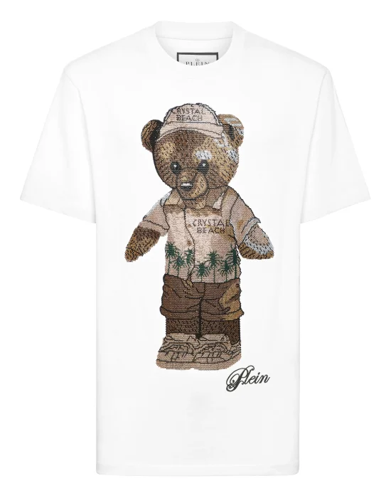 Round Neck T-Shirt Crystal Teddy Bear