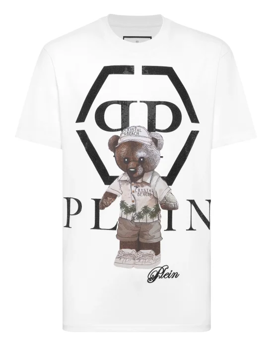 Round Neck T-Shirt Crystal Teddy Bear