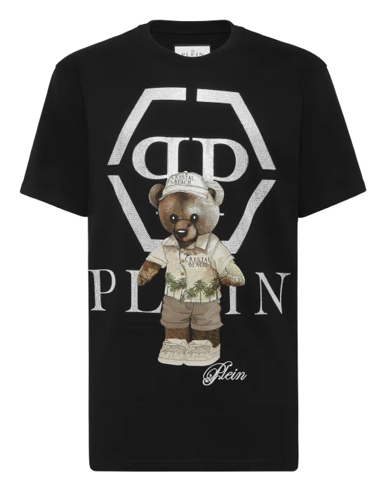 Round Neck T-Shirt Crystal Teddy Bear