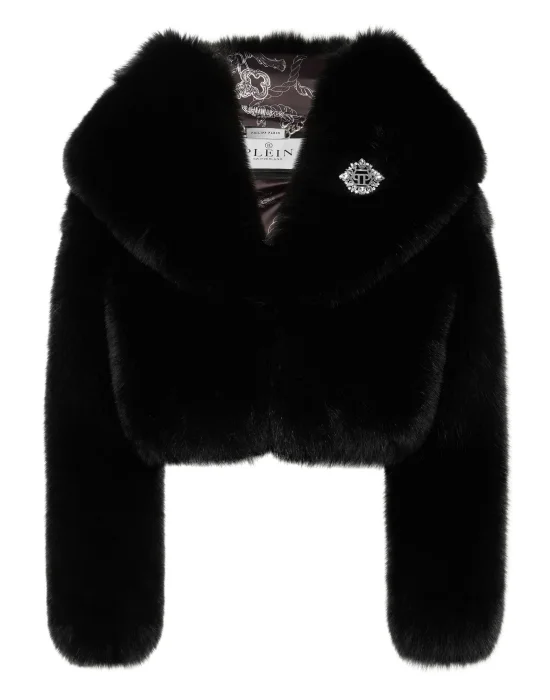 Fox Fur Hooded Short Jacket