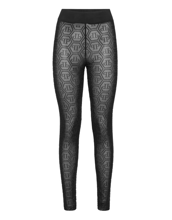 Tulle Leggings Monogram Strass