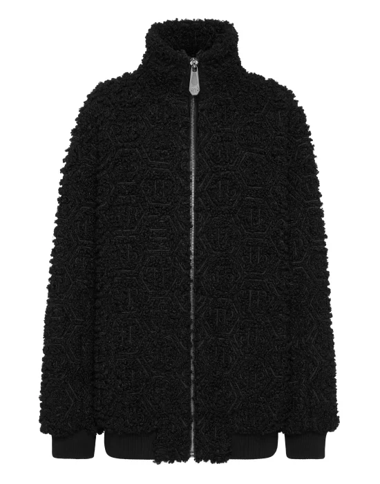 Teddy Maxi Bomber Jacket Monogram