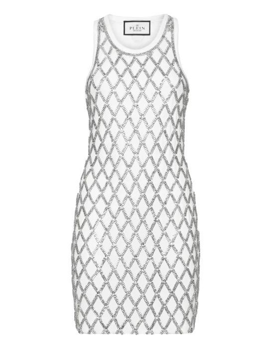 Short Tank Dress Crystal Net