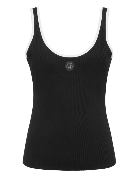 Cotton Rib Tank Top Hexagon