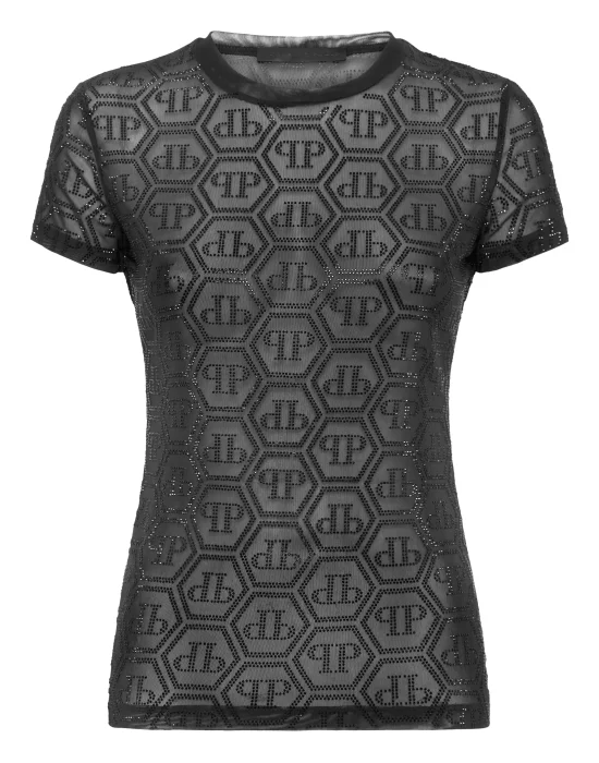 Tulle Sexy Pure Fit T-Shirt Monogram Strass