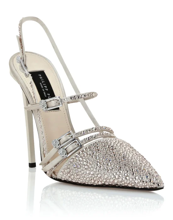Multi-Strap High-Heel Slingbacks 12 Mix Strass