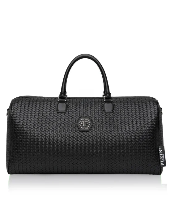 Weaved Leather Weekend Bag