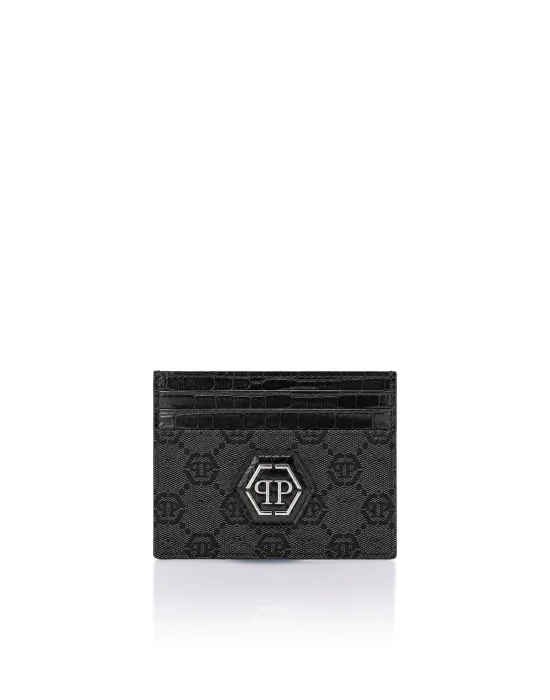 Denim Card Holder Jacquard Monogram