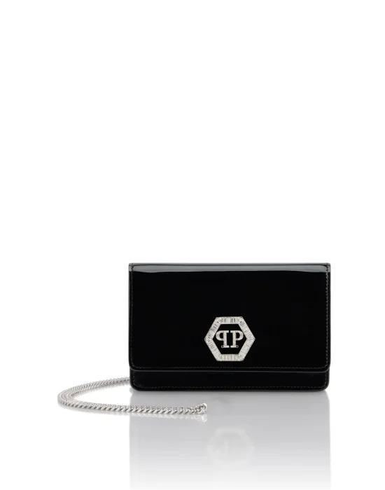 Patent Leather Shoulder Bag Hexagon