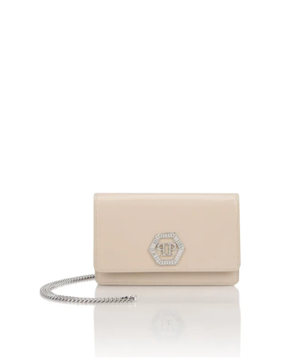 Patent Leather Shoulder Bag Hexagon