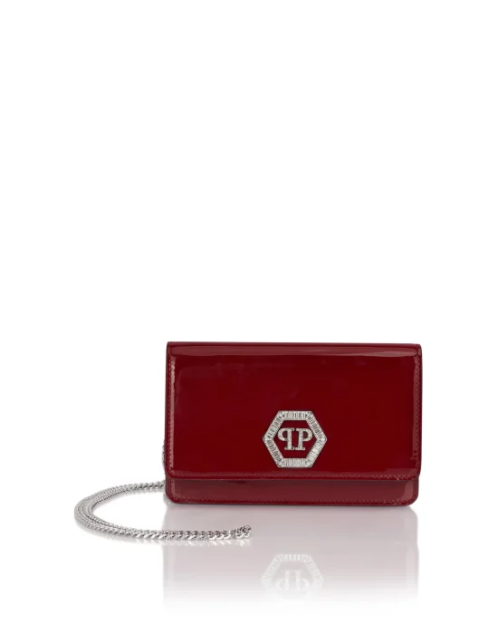 Patent Leather Shoulder Bag Hexagon