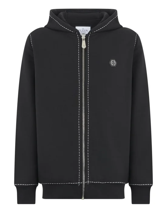 Zip Hoodie Stitching Logo