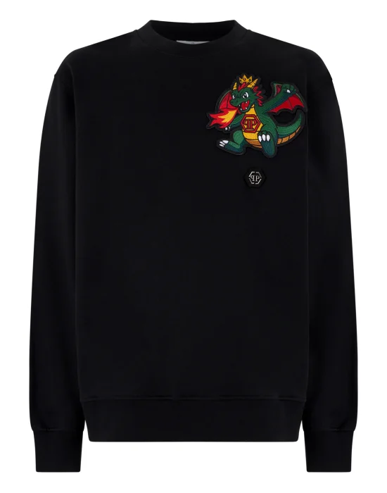 Fleece Sweatshirt Chest Dragon