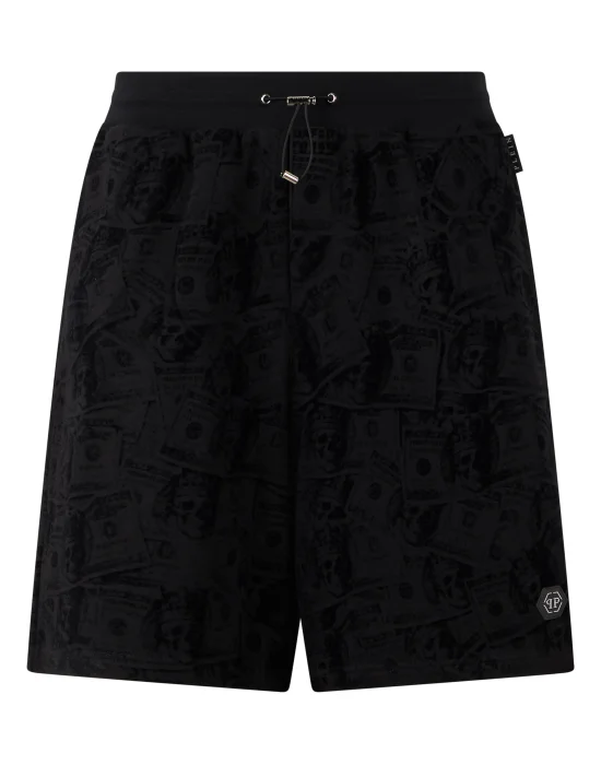 Fleece Shorts All-Over Dollar Skull