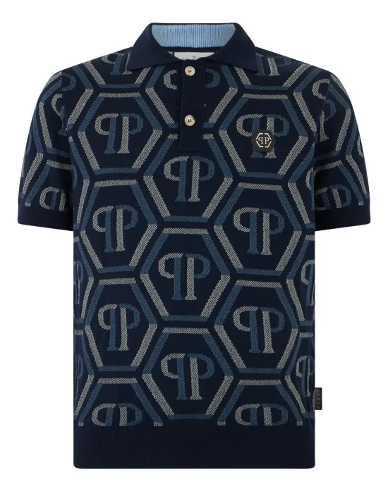 Wool Knitted Polo T-Shirt Monogram