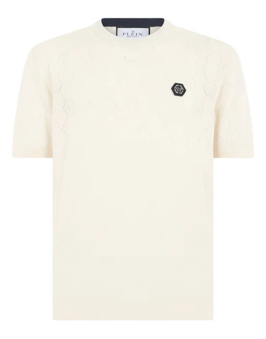Wool Knitted Round Neck T-Shirt Monogram