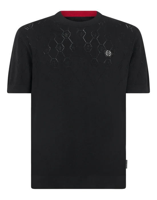 Wool Knitted Round Neck T-Shirt Monogram