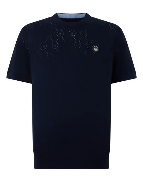 Wool Knitted Round Neck T-Shirt Monogram