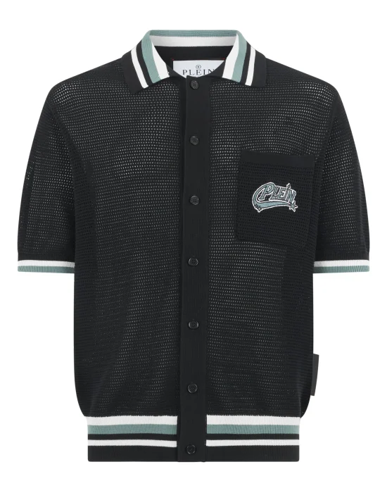 Knitted Polo Shirt Plein Stars Patch