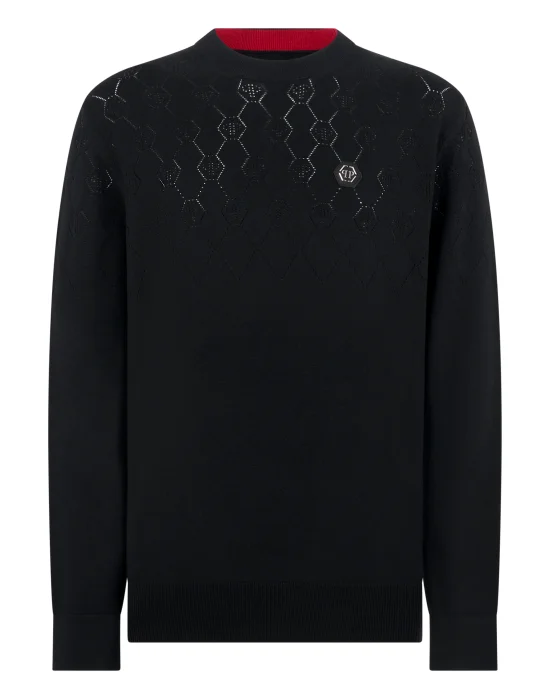 Wool Round Neck Pullover Monogram