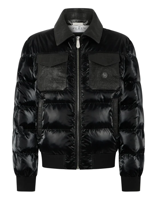 Nylon Puffer Jacket with Cocco Inserts