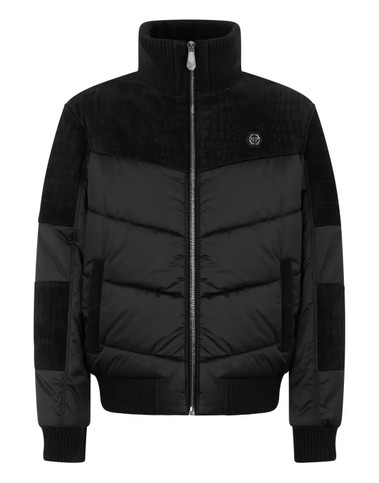 Matte Nylon Puffer Jacket with Cocco Inserts