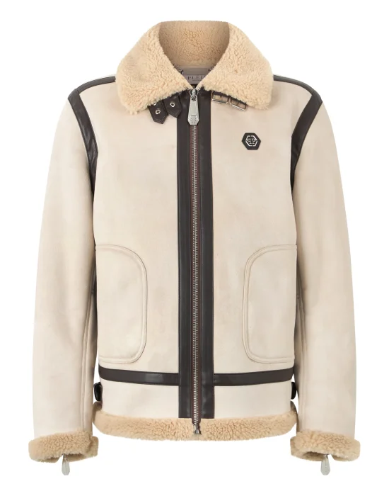 Eco Shearling Aviator Jacket