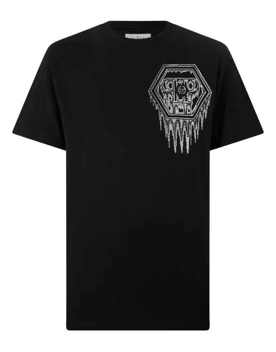 Round Neck T-Shirt Neon Space Hexagon