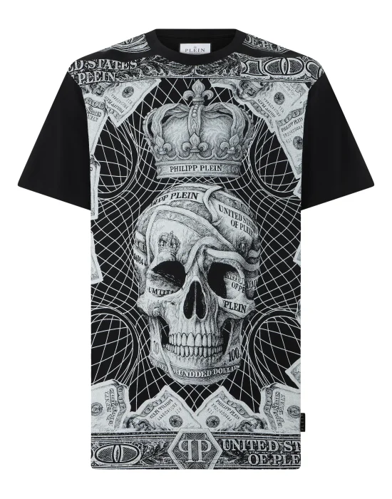 Round Neck T-Shirt Dollar Skull