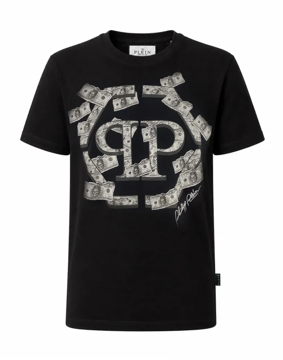 Round Neck T-Shirt Dollar Hexagon