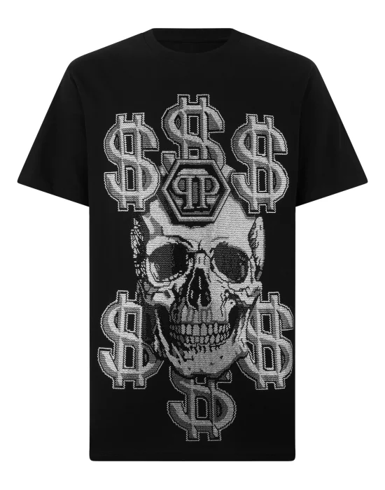 Round Neck T-Shirt Dollar Skull Stones