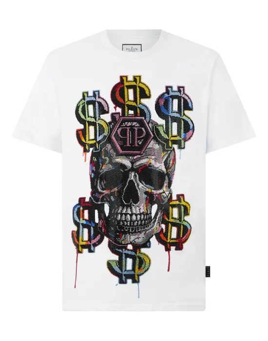 Round Neck T-Shirt Dollar Skull Stones