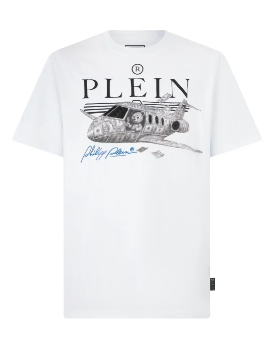 Round Neck T-Shirt Teddy Plane Stones