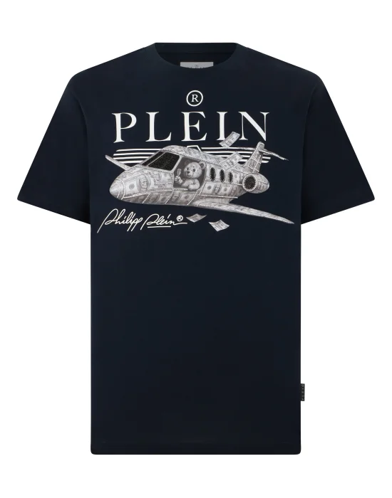 Round Neck T-Shirt Teddy Plane Stones