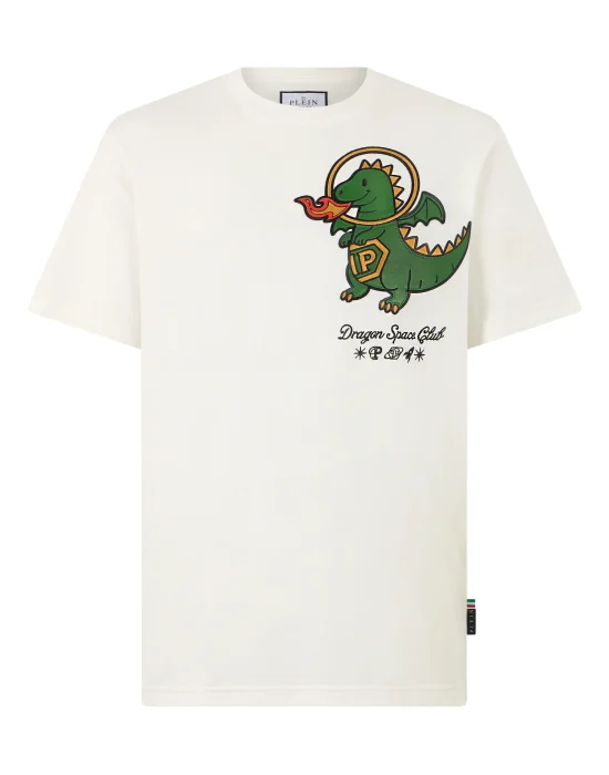 Round Neck T-Shirt Dragon Patch
