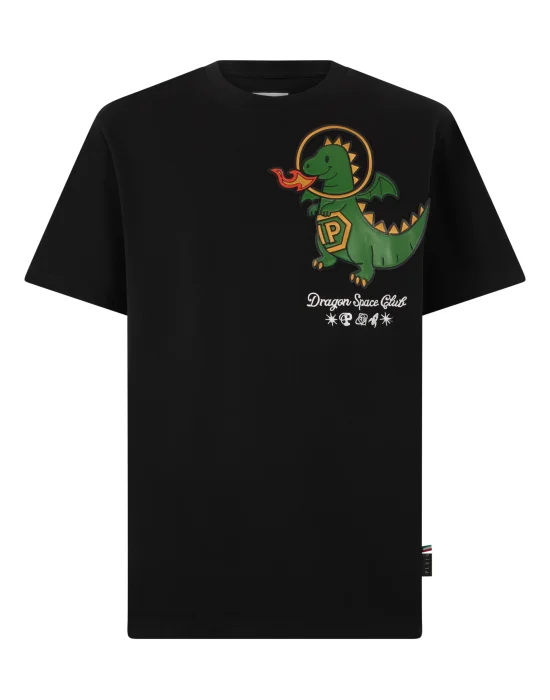 Round Neck T-Shirt Dragon Patch