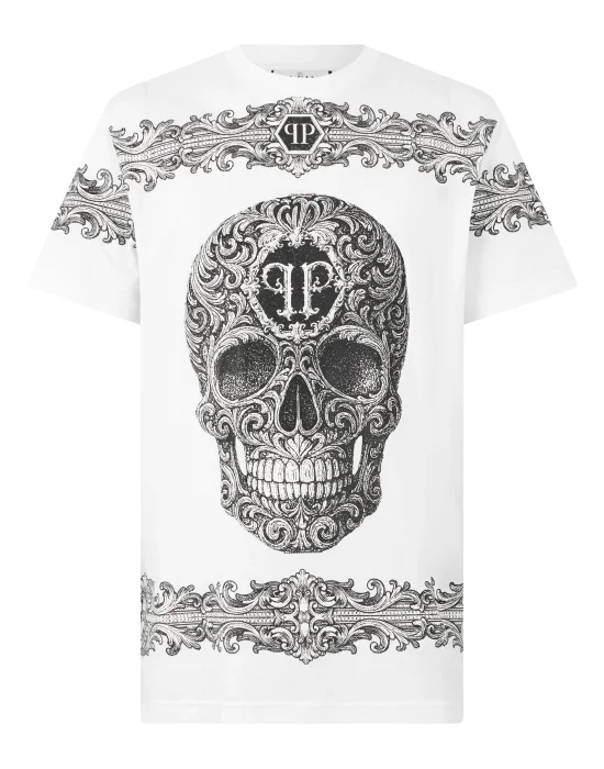 Round Neck T-Shirt Baroque Skull