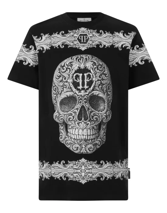Round Neck T-Shirt Baroque Skull