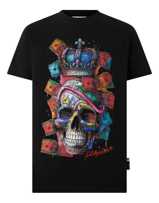 Round Neck T-Shirt Skull Dollars