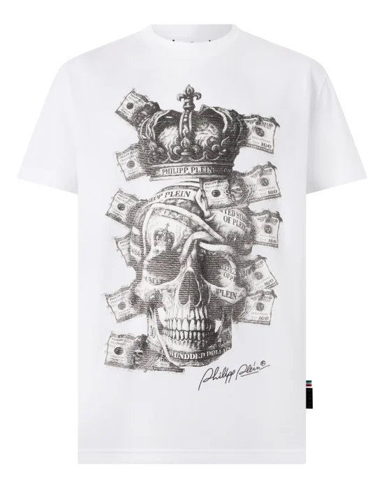 Round Neck T-Shirt Skull Dollars