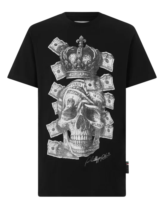 Round Neck T-Shirt Skull Dollars
