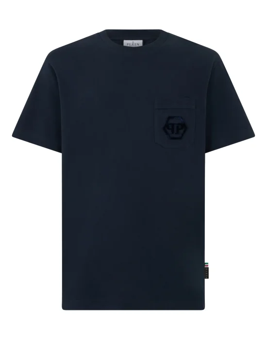 Round Neck T-Shirt Hexagon Pocket