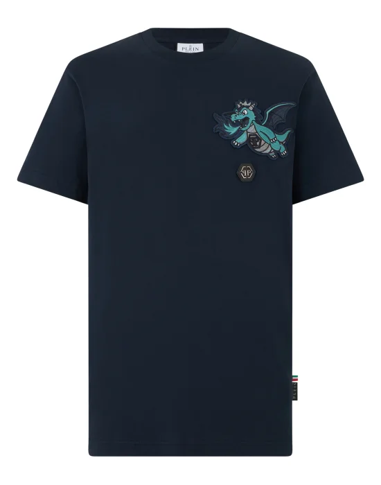 Round Neck T-Shirt Dragon Patch