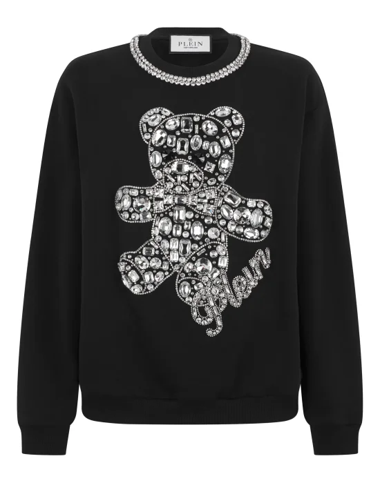 Round Neck Sweatshirt Crystal Teddy