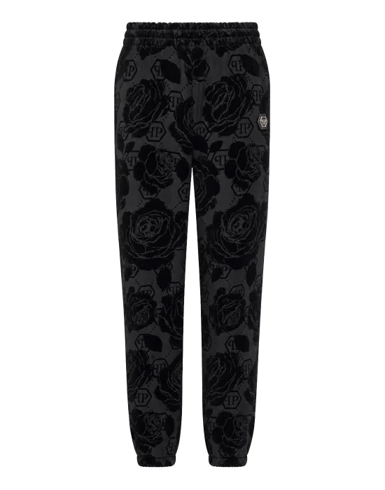 Jogging Pants Flock Flower Monogram