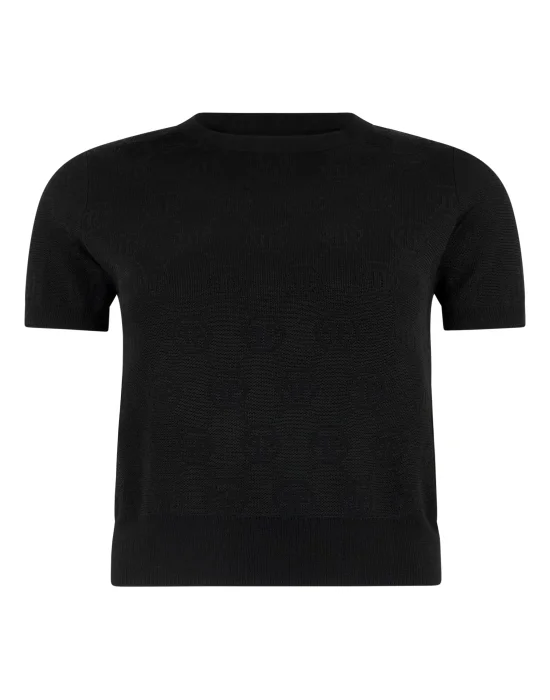 Merino Wool T-Shirt Jacquard Monogram