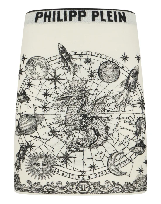 Knitted Mini Skirt Lurex Zodiac