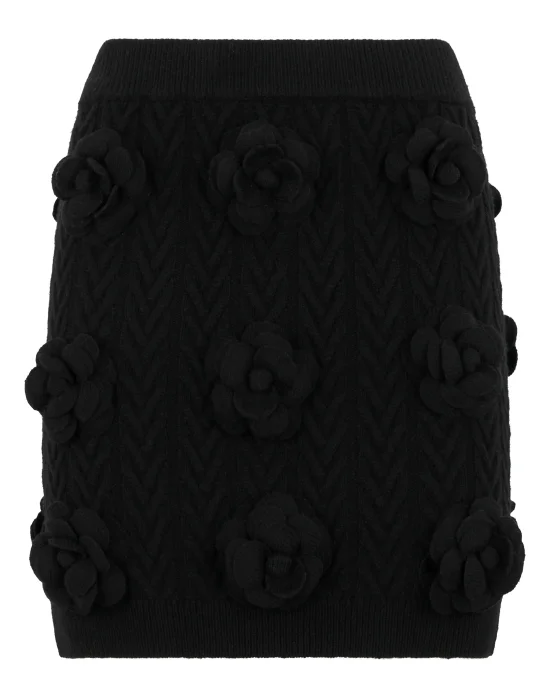 Knitted Mini Skirt Roses
