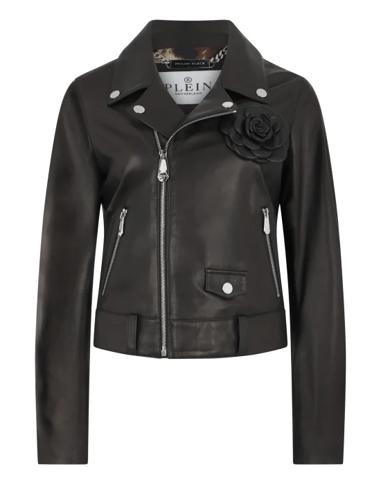 Boxy Biker Jacket Flower