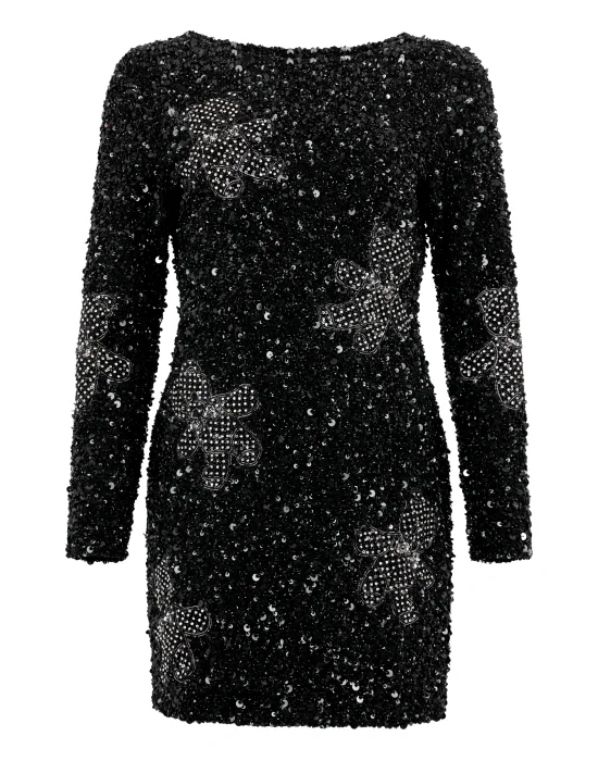 Open Back Mini Dress Polka Dot Teddy